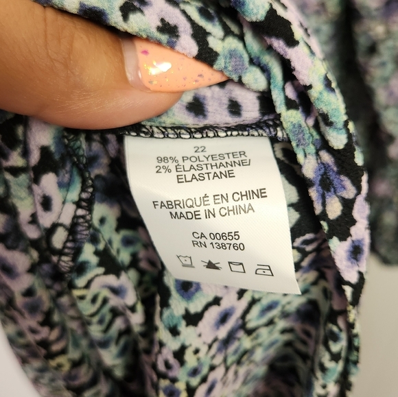 Penningtons Blue Floral Long Sleeve Tiered Peasant Prairie Dress Plus Size 22 - Picture 8 of 10